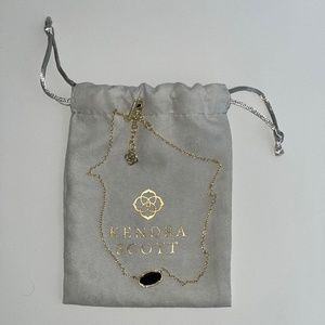 Kendra Scott Elisa Gold Pendant Necklace in Black Opaque Glass